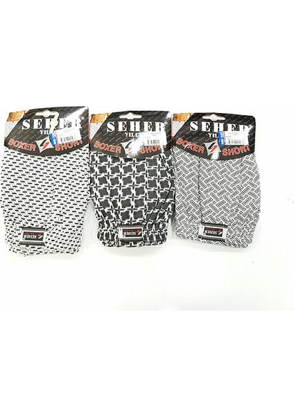 007 Penye Desenli Erkek Boxer 12 Adet