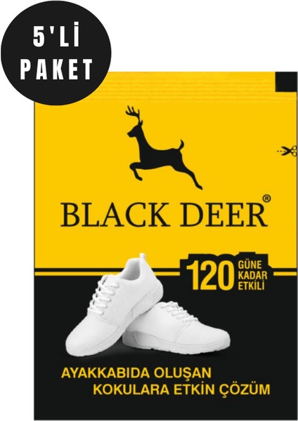 Black Deer Ayakkabı Koku Giderici Toz Ayak Bakım Koku Önleyici 5 Adet