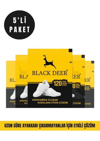 Black Deer Ayakkabı Koku Giderici Toz Ayak Bakım Koku Önleyici 5 Adet