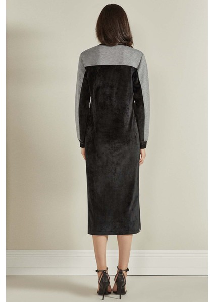 Yuvarlak Yaka Gri Örme Elbise fiyatları