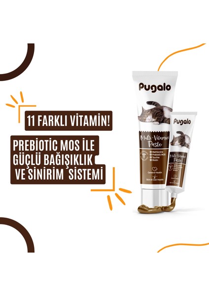 PUGALO Kedi Multi Vitamin Paste (Prebiotic ve Biotin Katkılı Kedi Multi Vitamin Macunu)