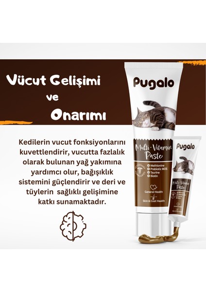 PUGALO Kedi Multi Vitamin Paste (Prebiotic ve Biotin Katkılı Kedi Multi Vitamin Macunu)