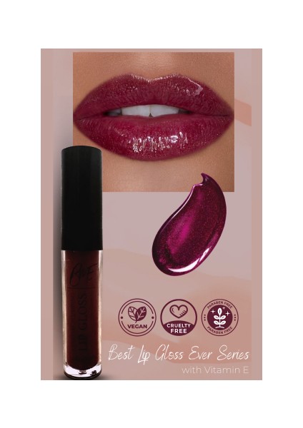 Lipgloss - Vegan Dolgunlaştırıcı Etkili E Vitaminli Bordo Dudak Parlatıcısı - Ladies Night Lip Gloss