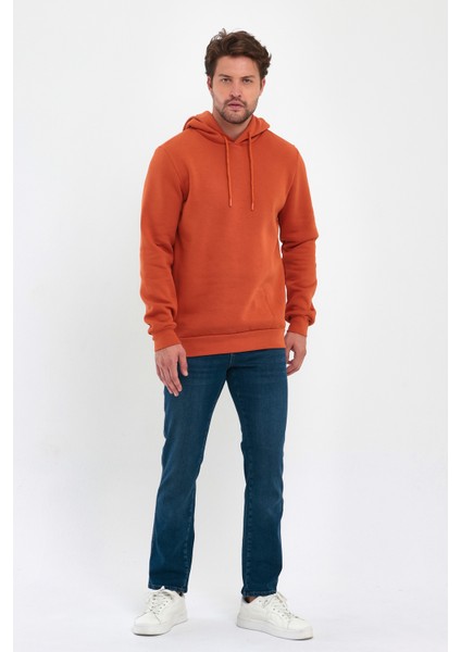 3 Ip Şardonlu Kapuşonlu Cepsiz Sweatshirt RD24KE054902