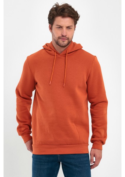 3 Ip Şardonlu Kapuşonlu Cepsiz Sweatshirt RD24KE054902