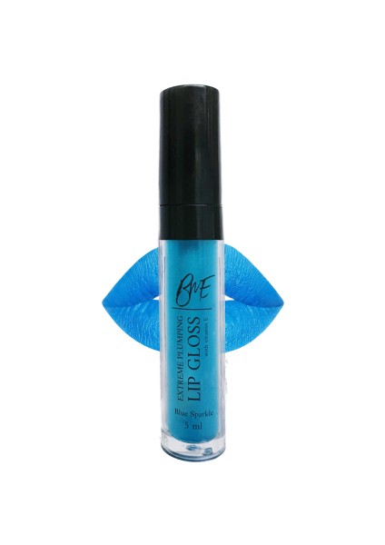 Lipgloss - Vegan Dolgunlaştırıcı Etkili E Vitaminli Mavi Dudak Parlatıcısı - Blue Sparkle Lip Gloss