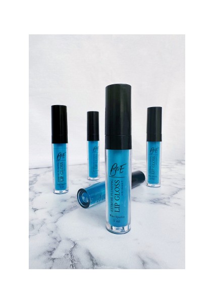 Lipgloss - Vegan Dolgunlaştırıcı Etkili E Vitaminli Mavi Dudak Parlatıcısı - Blue Sparkle Lip Gloss