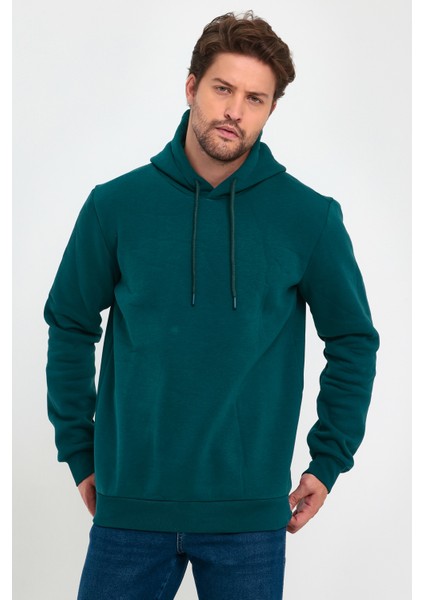 3 Ip Şardonlu Kapuşonlu Cepsiz Sweatshirt RD24KE054902