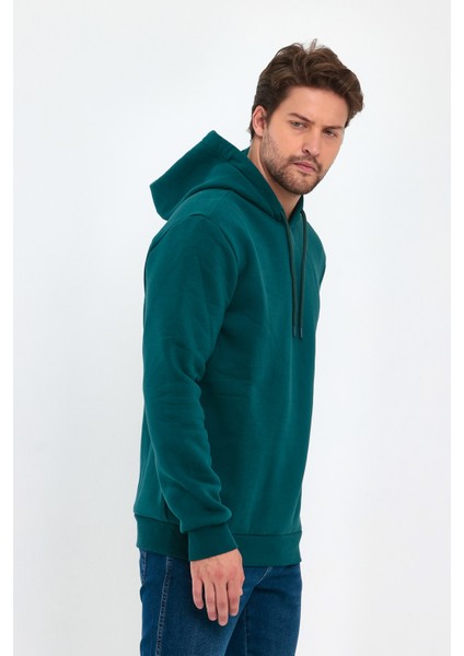 3 Ip Şardonlu Kapuşonlu Cepsiz Sweatshirt RD24KE054902