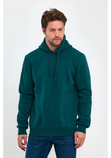 3 Ip Şardonlu Kapuşonlu Cepsiz Sweatshirt RD24KE054902