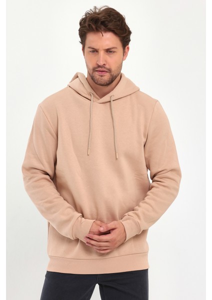3 Ip Şardonlu Kapuşonlu Cepsiz Sweatshirt RD24KE054902