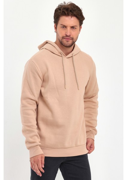 3 Ip Şardonlu Kapuşonlu Cepsiz Sweatshirt RD24KE054902