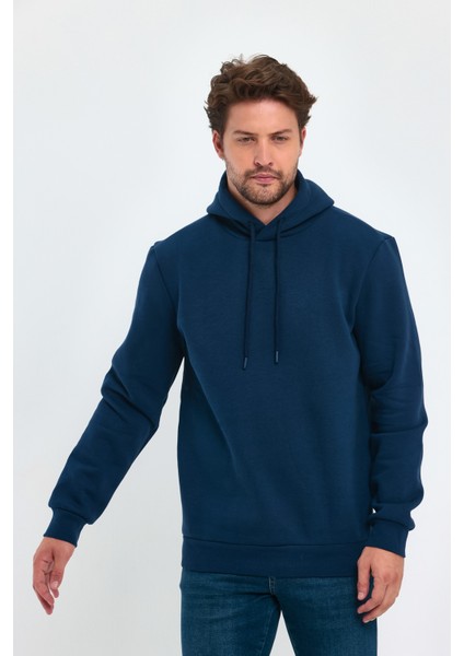 3 Ip Şardonlu Kapuşonlu Cepsiz Sweatshirt RD24KE054902