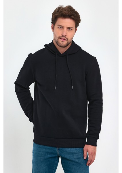 3 Ip Şardonlu Kapuşonlu Cepsiz Sweatshirt RD24KE054902