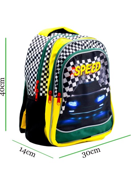 3 Bölmeli Ilkokul Okul Sırt Çantası ve Beslenme Çantası Speed Sarı modelleri