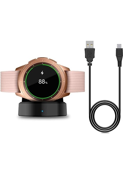 MTK Moveteck Samsung Galaxy Gear S2/s3/s4 ve Galaxy Sport Akıllı Saat Şarj Aleti Frontier Şarj Yuvası ve Usb'li Şarj Kablosu Adaptörü