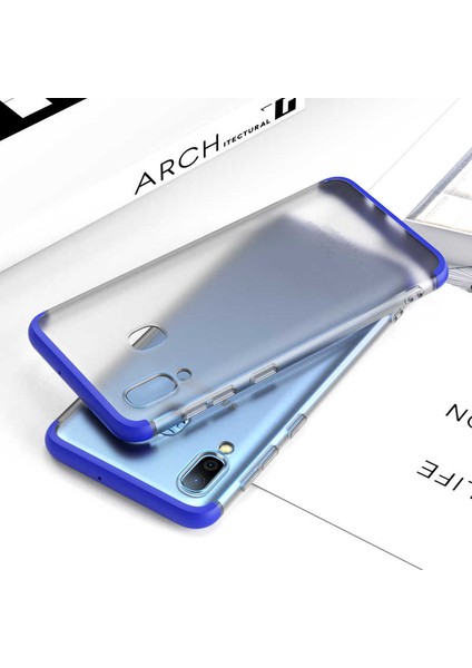 Samsung Galaxy A20 Kılıf Şeffaf Mat Görünümlü Transparan Tasarımlı Kapak (Nili)