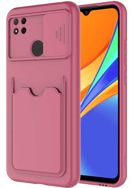 Xiaomi Redmi 9c Kılıf Cüzdan Slayt Sürgülü Kamera Korumalı Kartllıklı Bölmeli Silikon Kapak (Kartix)