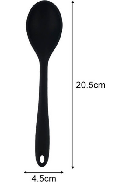 Sert Uçlu Isıya Dayanıklı Yanmaz Yapışmaz Silikon Kısa Derin Kaşık 20 cm