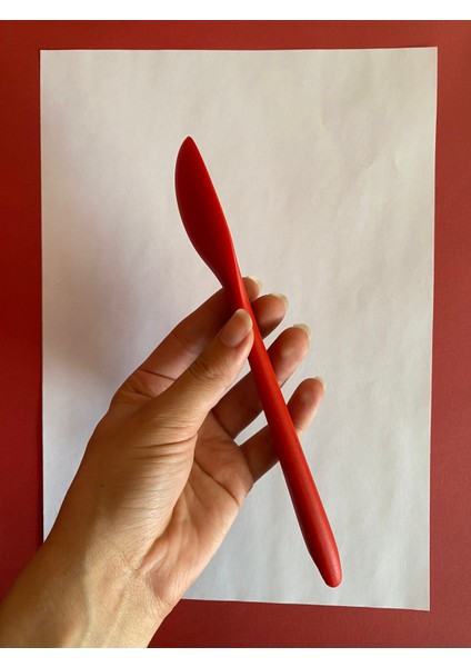 Sert Uçlu Isıya Dayanıklı Yanmaz Yapışmaz Silikon Kısa Derin Kaşık 20 cm
