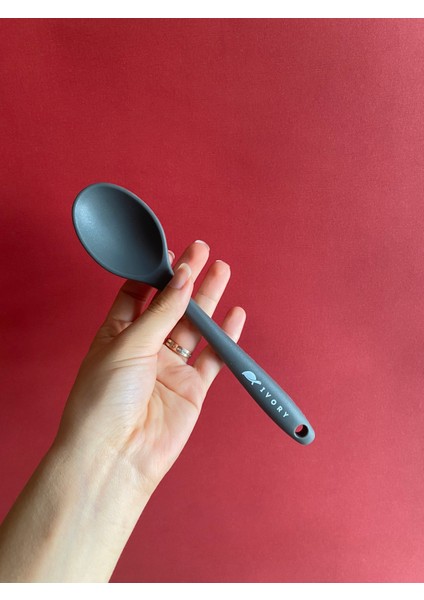 Sert Uçlu Isıya Dayanıklı Yanmaz Yapışmaz Silikon Kısa Derin Kaşık 20 cm fiyatları