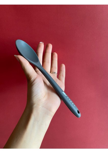 Sert Uçlu Isıya Dayanıklı Yanmaz Yapışmaz Silikon Kısa Derin Kaşık 20 cm fırsatları
