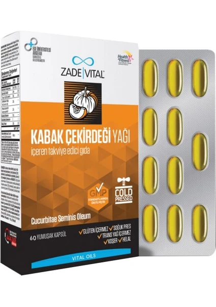 Zade Vital Kabak Çekirdeği Yağı 60 Kapsül