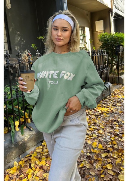 Mint Yeşili Bisiklet Yaka Baskılı Sweatshirt MG1904 fiyatları