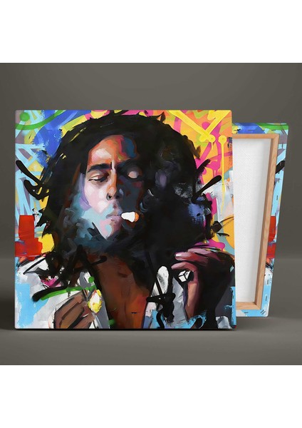 Bob Marley Sokak Sanatı Grafiti Efsane Şarkıcı Kanvas Tablo