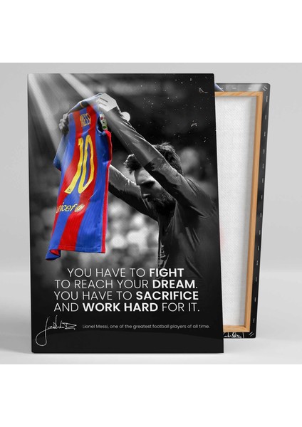 Lionel Messi Barcelona Forması Futbolcu Goat Kanvas Tablo