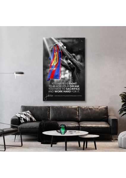 Lionel Messi Barcelona Forması Futbolcu Goat Kanvas Tablo