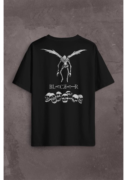 Japon Death Note Black Air Hip Hop Sırt Ön Baskılı Oversize Tişört T-Shirt