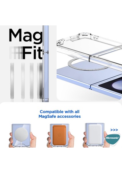 Samsung Galaxy Z Flip 5 Kılıf Magsafe Clear Soft Şeffaf