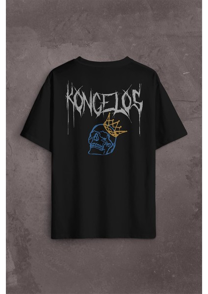 Kongelos Kralsız Taç Gothic Urban Sırt Ön Baskılı Oversize Tişört T-Shirt