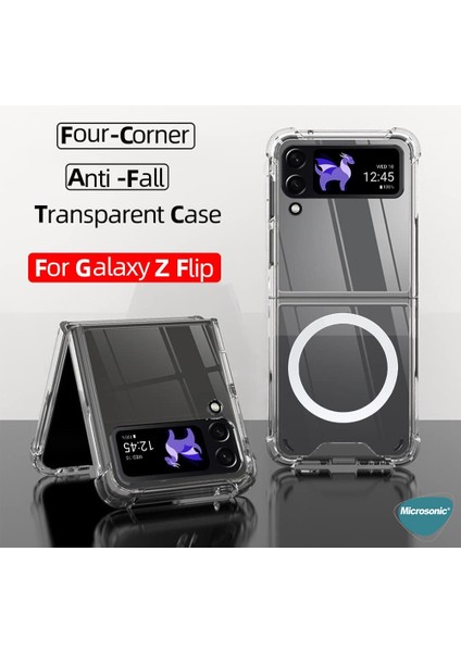 Samsung Galaxy Z Flip 4 Kılıf Magsafe Clear Soft Şeffaf