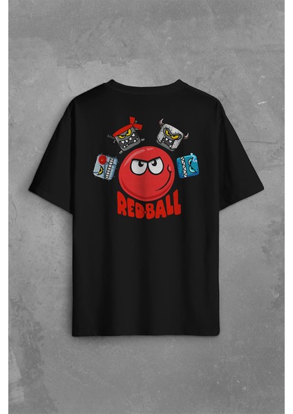 Red Ball 4 Redball Kırmızı Top Crazy Sırt Ön Baskılı Oversize Tişört T-Shirt