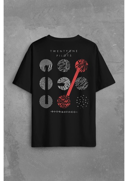 Twenty One Pilots Logo Stressed Sırt Ön Baskılı Oversize Tişört T-Shirt fiyatları