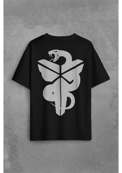 Kobe Bryant Black Mamba Snake Nba Basketball Sırt Ön Baskılı Oversize Tişört T-Shirt