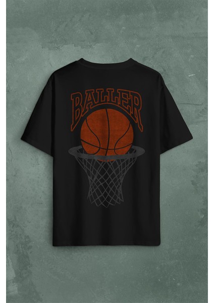 Baller Basketball Basketbol Nba Basketçi Üçlük Sırt Ön Baskılı Oversize Tişört T-Shirt