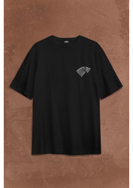 Game Of Thrones Winter Is Coming Sırt Ön Baskılı Oversize Tişört T-Shirt
