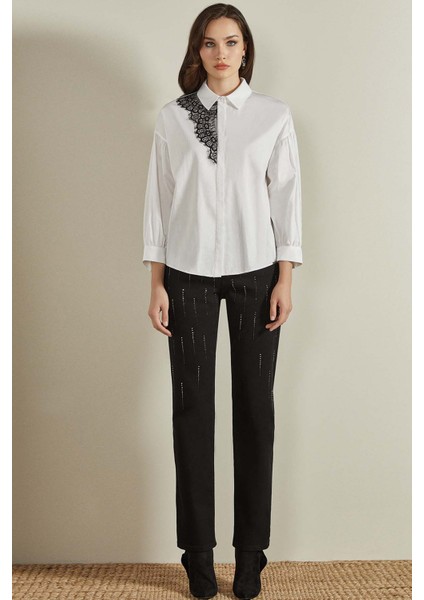 Gömlek Yaka Beyaz Poplin Gömlek