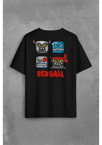 Red Ball 4 Crazy Kırmızı Top Redball Sırt Ön Baskılı Oversize Tişört T-Shirt fiyatları