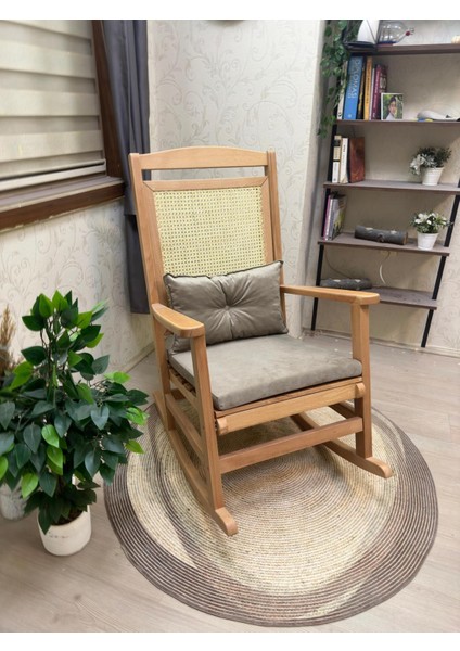 Veranda Naturel Vizon Minderli Hasırlı Sallanan Sandalye Hazeranlı Dinlenme Koltuğu fiyatları