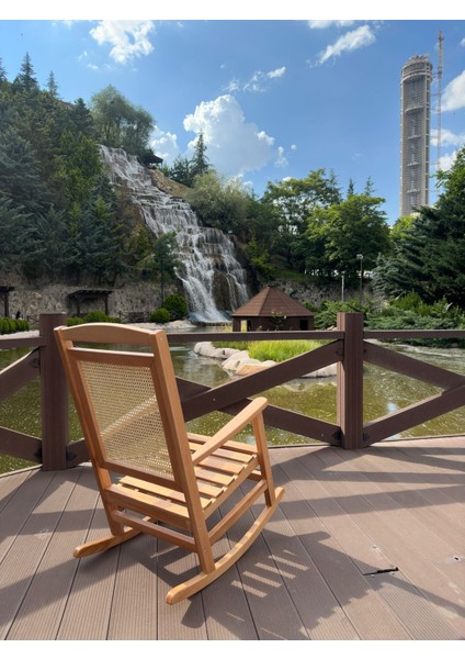 Veranda Naturel Boyalı Hasırlı Sallanan Sandalye Hazeranlı Dinlenme Koltuğu fiyatları