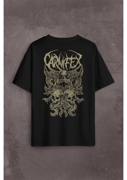Carnifex Rock Ghotic Black Metal Death Music Müzik Sırt Ön Baskılı Oversize Tişört T-Shirt fiyatları