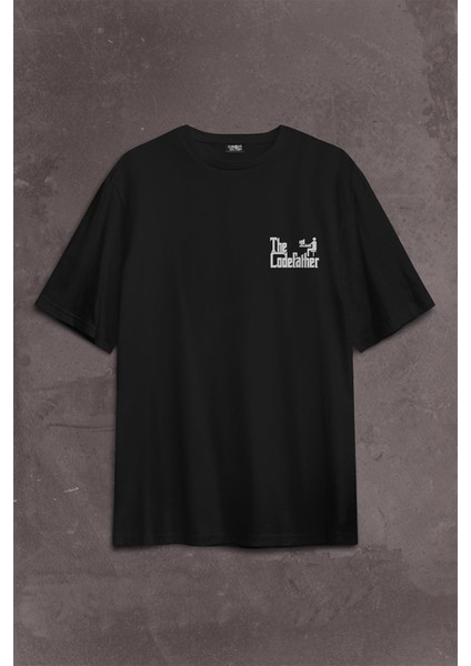 The Codefather Godfather Bilgisayar Code Korsan Hacker Yazılımcı Sırt Ön Baskılı Oversize Tişört T-Shirt fiyatları