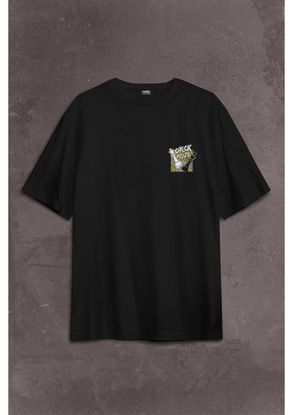 Şah Mat Satranç Check Mate Chess Kral Kralıçe Gambit Sırt Ön Baskılı Oversize Tişört T-Shirt