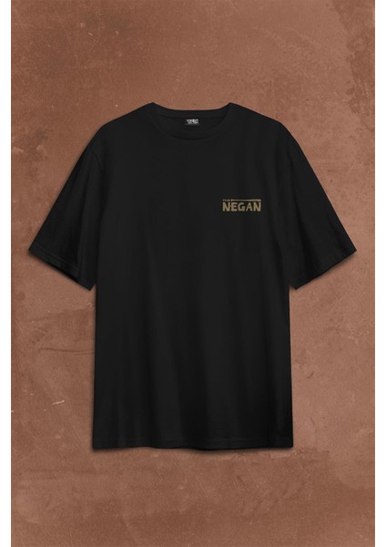I Am Negan The Walking Dead Yürüyen Ölüler Sırt Ön Baskılı Oversize Tişört T-Shirt