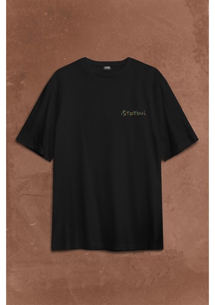 Istanbul Galata Konstantinopolis Osmanlı Sırt Ön Baskılı Oversize Tişört T-Shirt