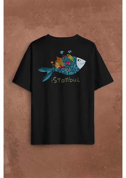Istanbul Galata Konstantinopolis Osmanlı Sırt Ön Baskılı Oversize Tişört T-Shirt fiyatları